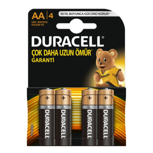 Duracell 1.5 Volt AA 4'Lü Paket Pil